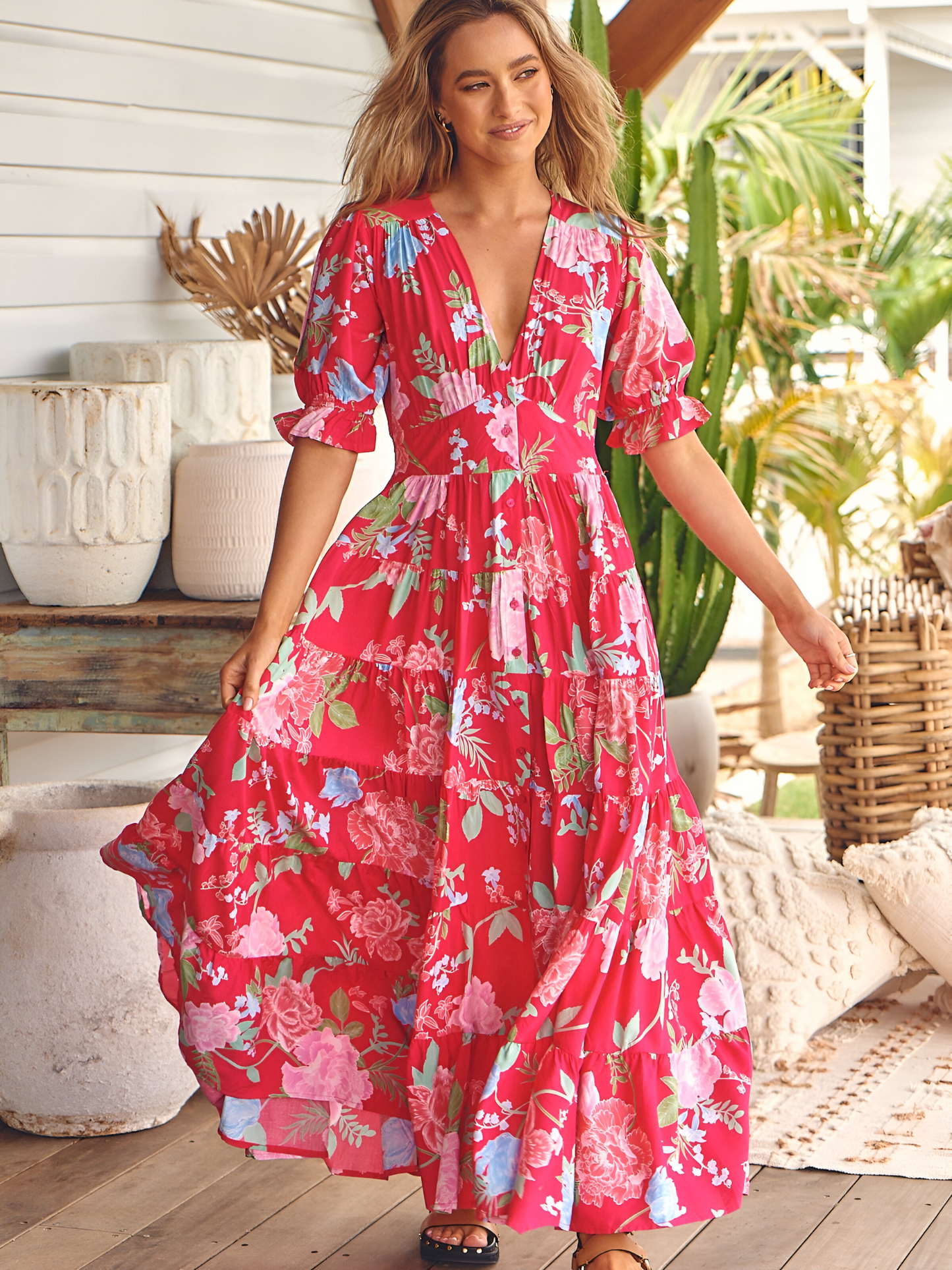 Annabel™ | Elegante Bloemenprint Jurk