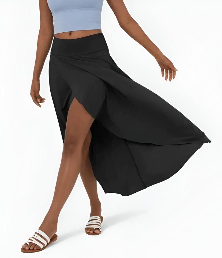 Elise™ | 2-in-1 sneldrogende casual midi rok met hoge taille en lage ruches