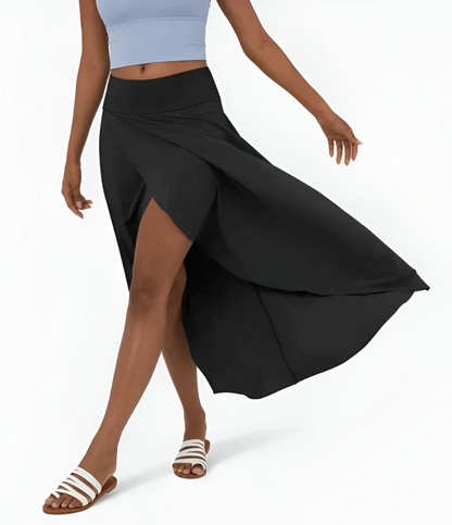 Elise™ | 2-in-1 sneldrogende casual midi rok met hoge taille en lage ruches