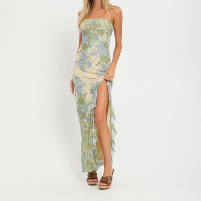 Merel™ | Zachte Bloemen Strapless Jurk