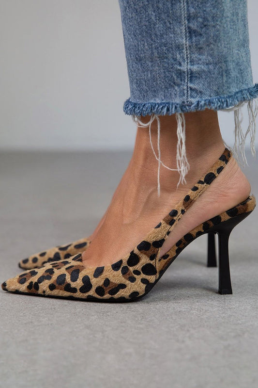 Liorina™ | Kaki pumps met luipaardprint en puntige neus