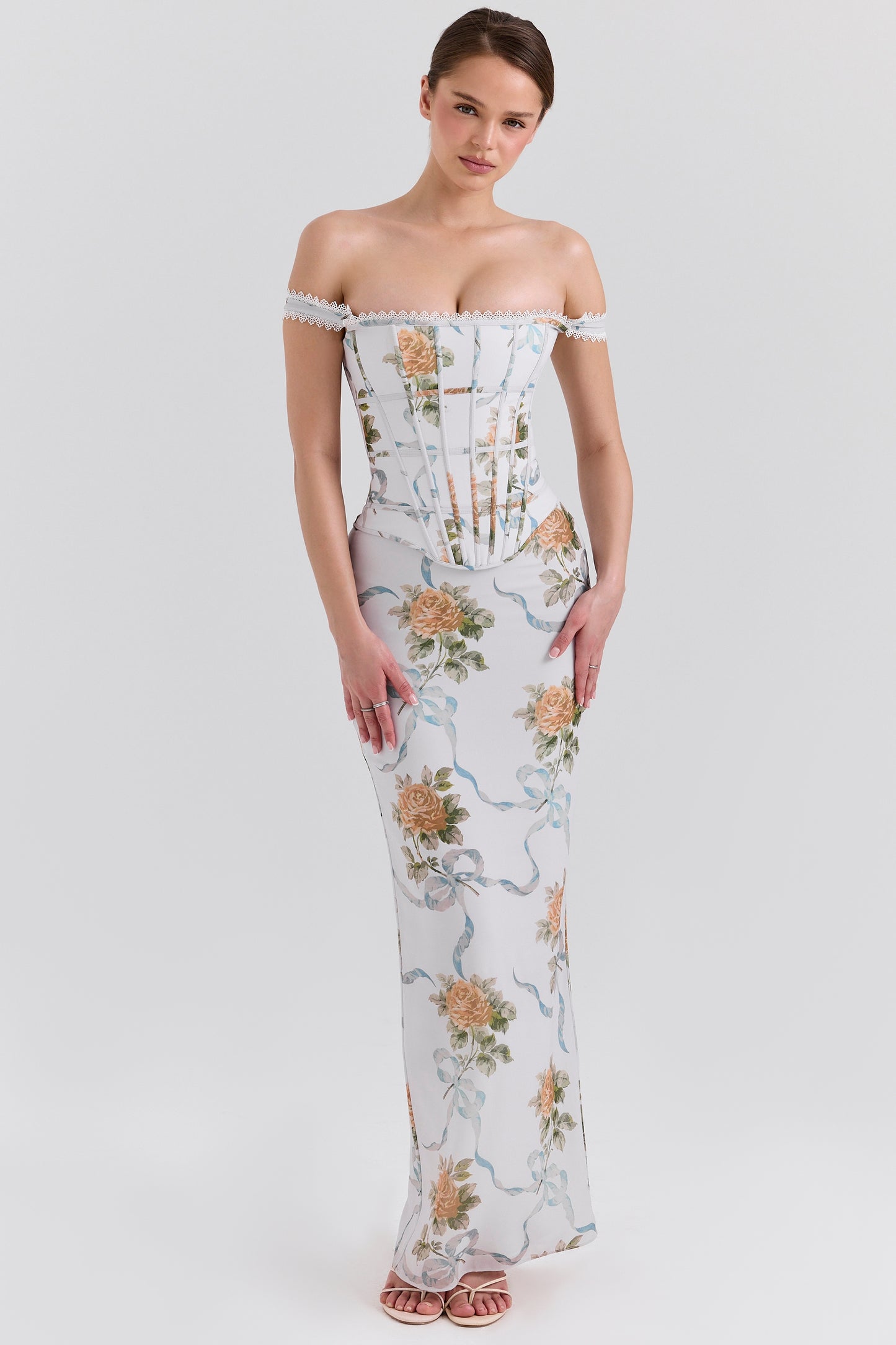 Fien™ | Maxi-jurk met Vintageprint en Korset