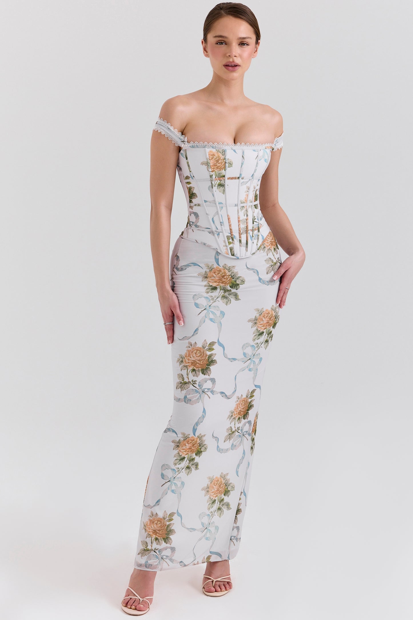 Fien™ | Maxi-jurk met Vintageprint en Korset