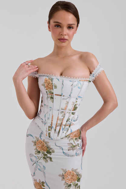 Fien™ | Maxi-jurk met Vintageprint en Korset