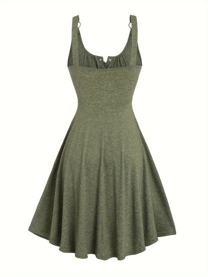 Jade™ | Casual jurk met striksluiting en ronde hals