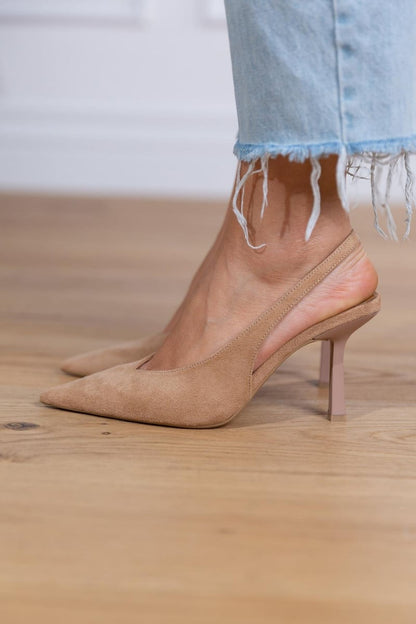 Marlena™ | Nude slingback pumps met hoge hak