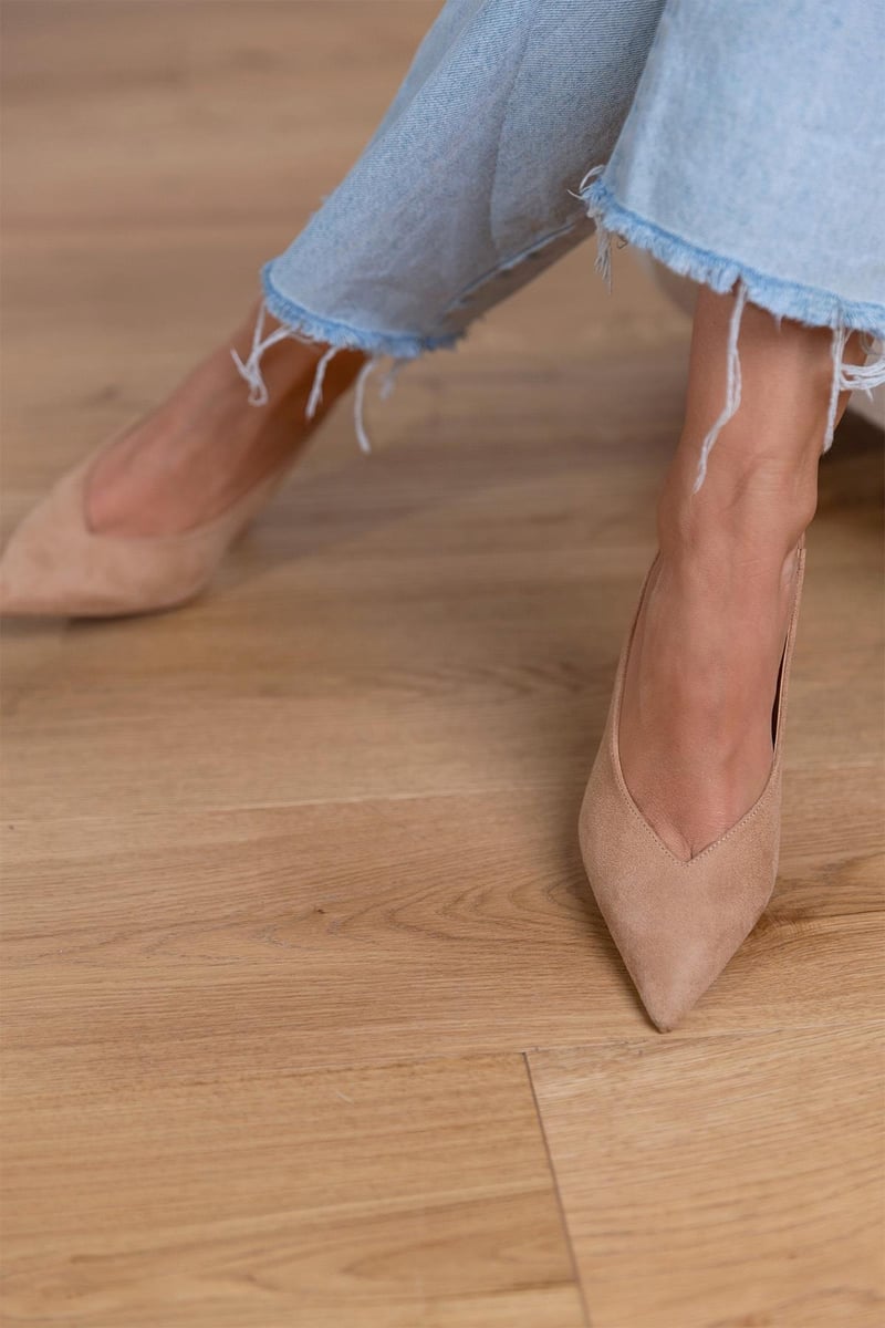 Marlena™ | Nude slingback pumps met hoge hak